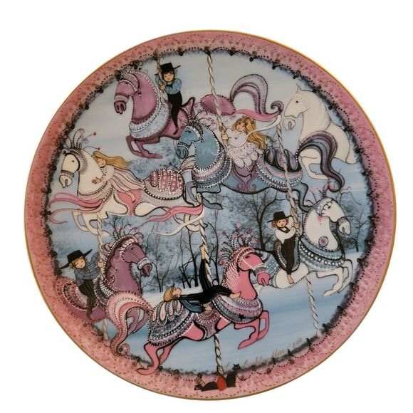 P. BUCKLEY MOSS Carousel Collector's Plate with Certificate 10" - Picture 2 of 4